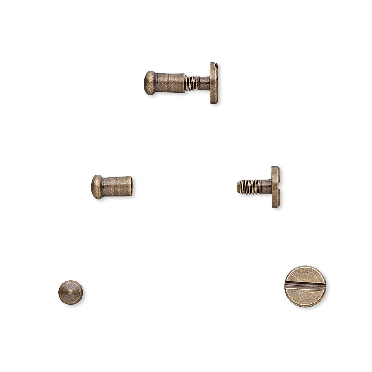 Clasp Twist In Rivet Antique Brass Plated Brass 7x5mm With 3mm Round And 2mm Shank Sold Per