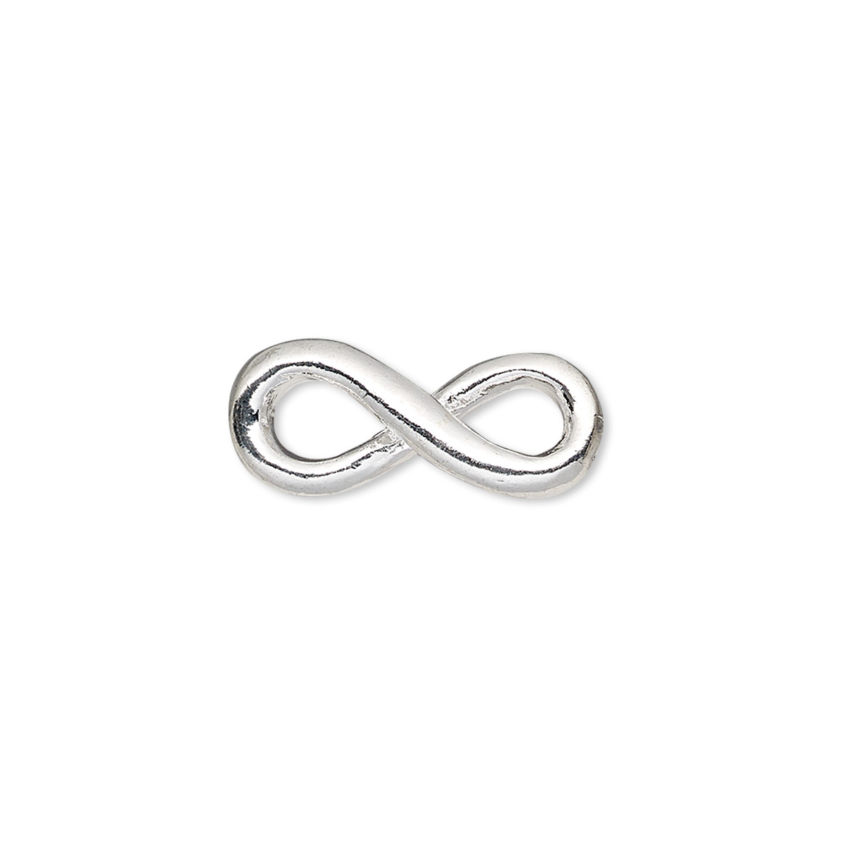 Link, silver-plated pewter (tin-based alloy), 19.5x8mm infinity. Sold ...
