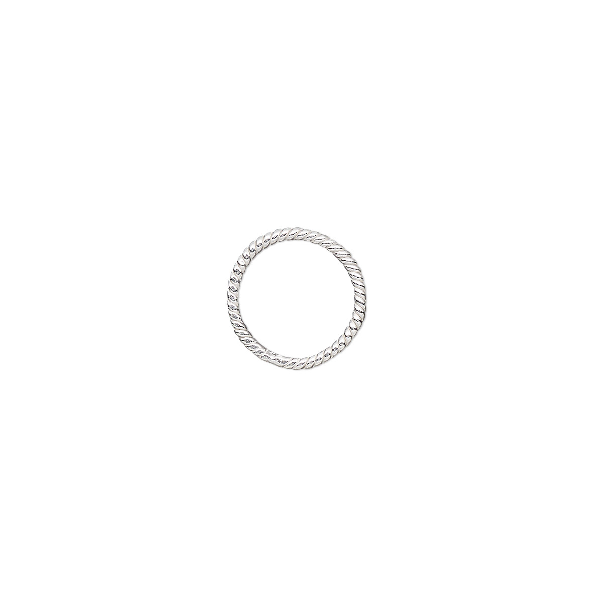 Jump ring, sterling silver, 11mm soldered twisted round, 9mm inside ...