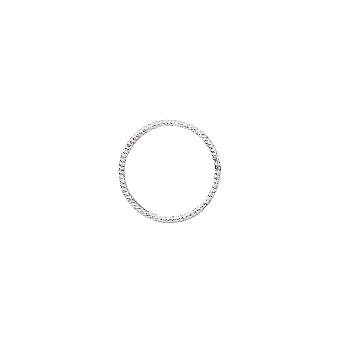 Jump ring, sterling silver, 14mm soldered twisted round, 12.6mm inside ...