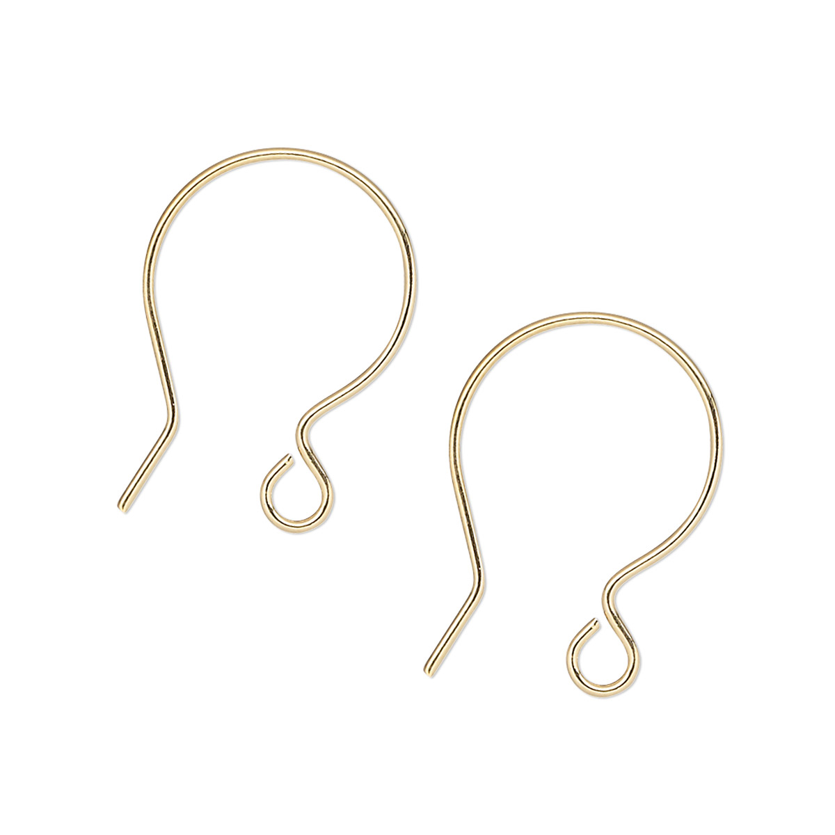 Ear wire, gold-plated brass, 20mm French hook with open loop, 20 gauge ...
