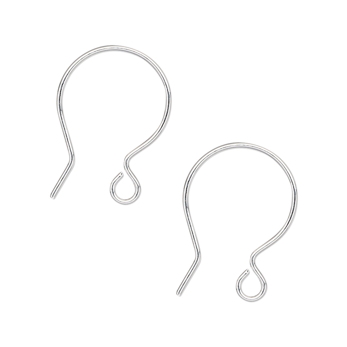 Ear wire, silver-plated brass, 20mm French hook with open loop, 20 ...