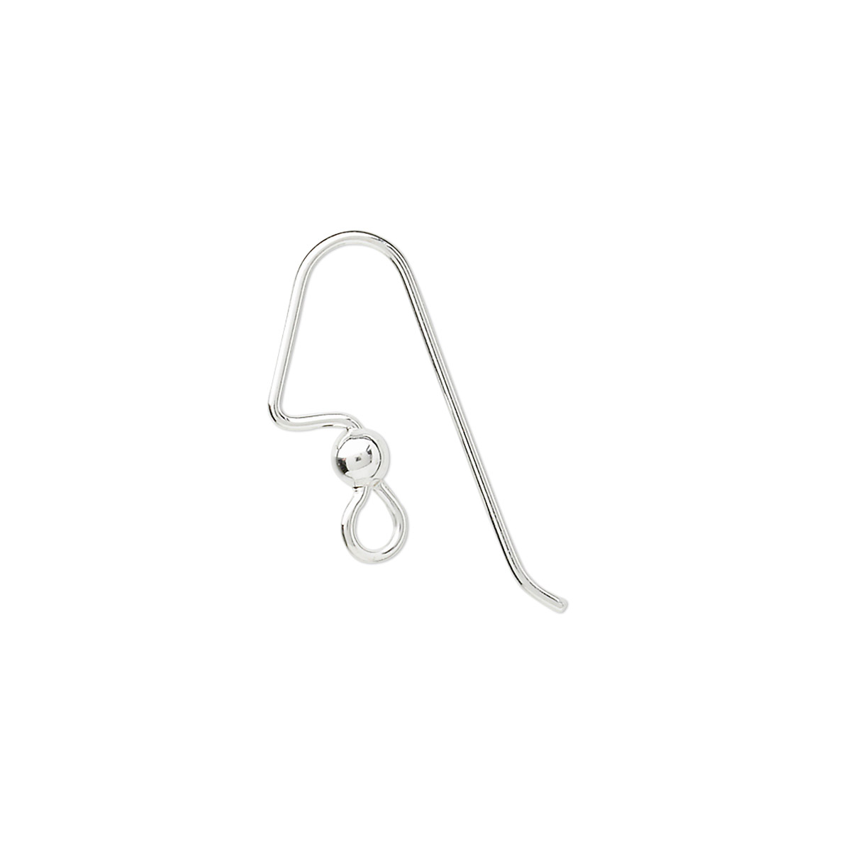 Ear wire, sterling silver, 17mm perfect balance angular fishhook with ...