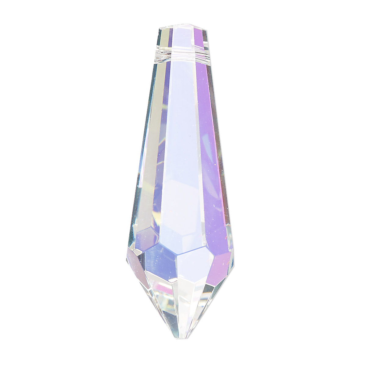 Suncatcher, Asfour Crystal, clear AB, 38x13mm faceted point. Sold per ...