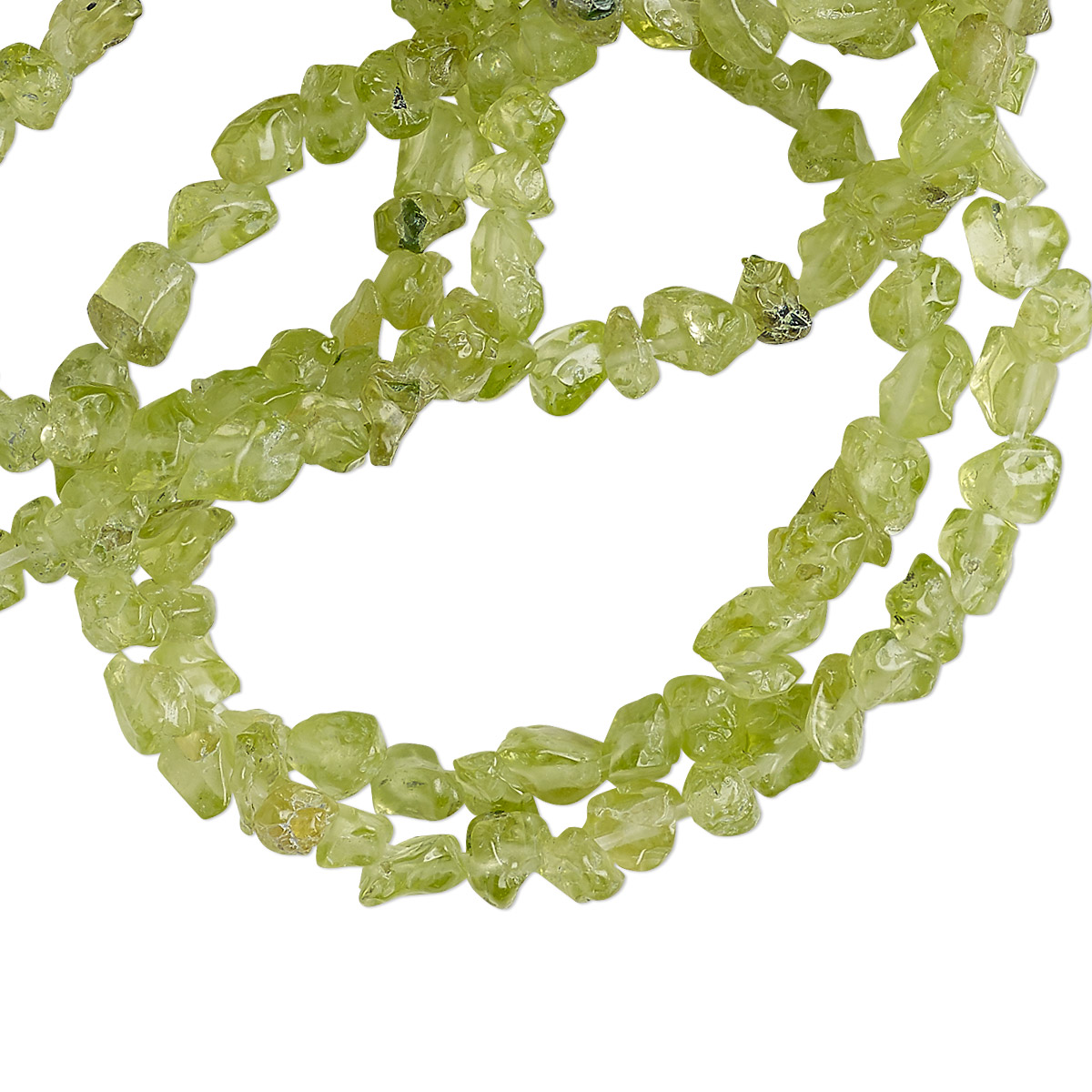 Bead, peridot (natural), small rough chip, Mohs hardness 6-1/2 to 7 ...