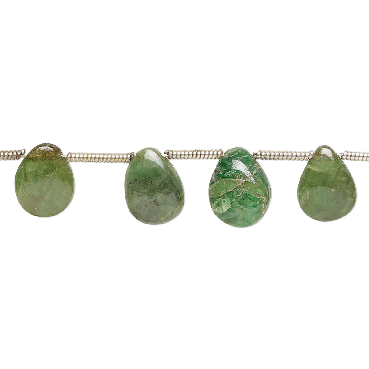 Bead, chrome diopside (natural), 7x6mm-10x8mm hand-cut top-drilled ...