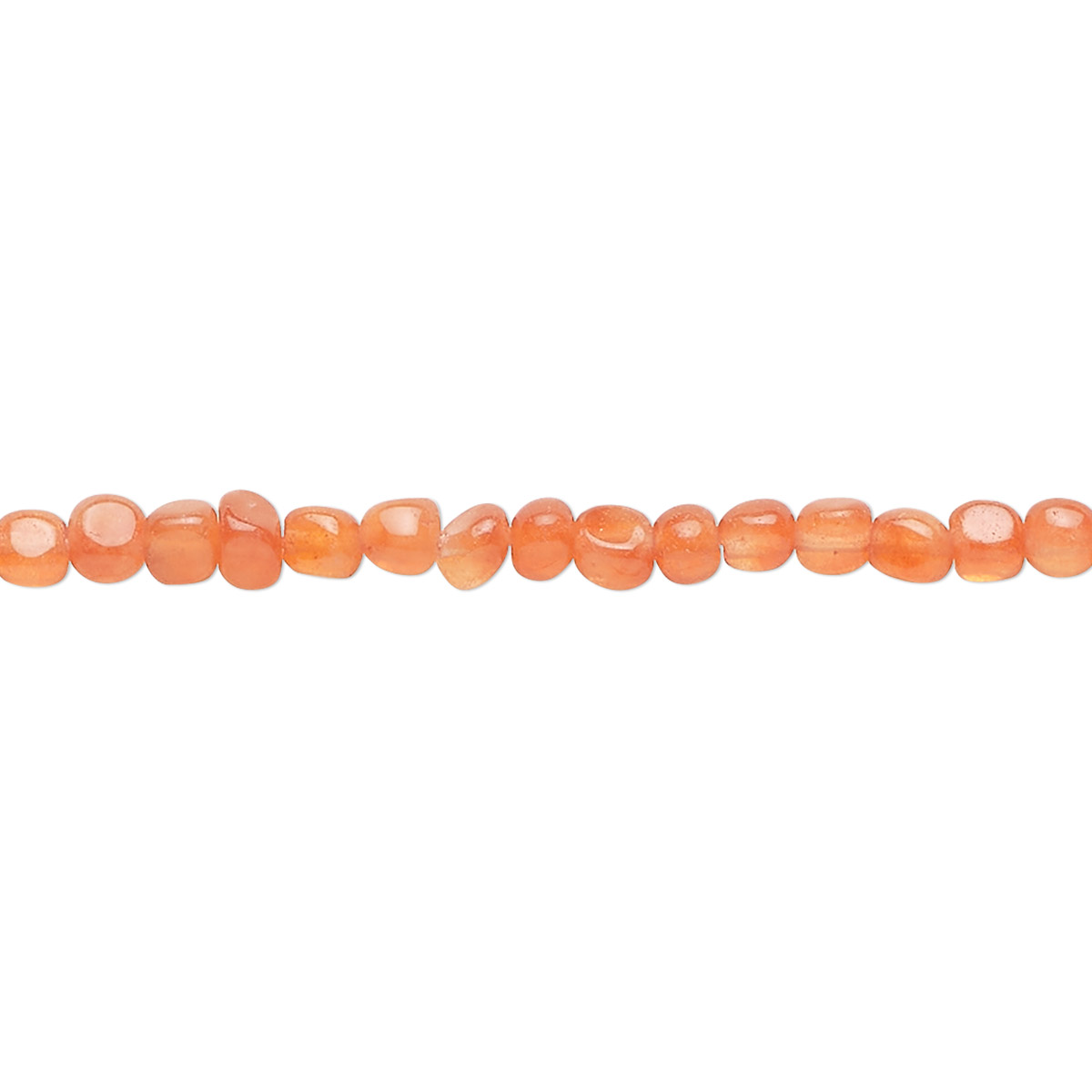 Bead, quartz (dyed), dark orange, mini nugget, Mohs hardness 7. Sold ...